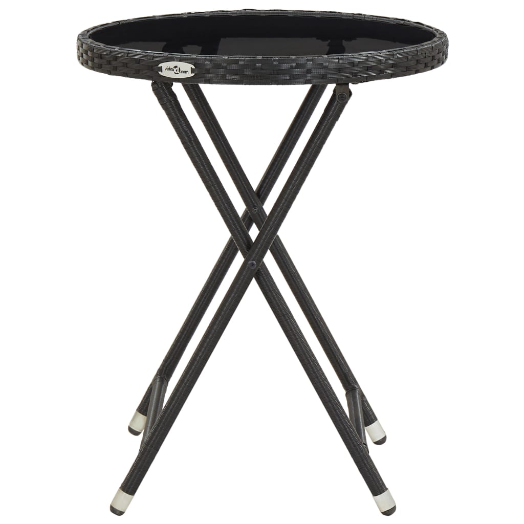 Beistelltisch Braun 60 cm Poly Rattan und Hartglas