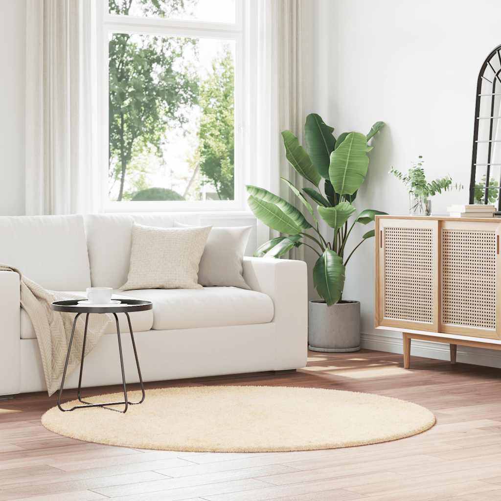 Teppich Shaggy Hochflor NAVARRA Beige 60x100 cm Polyester