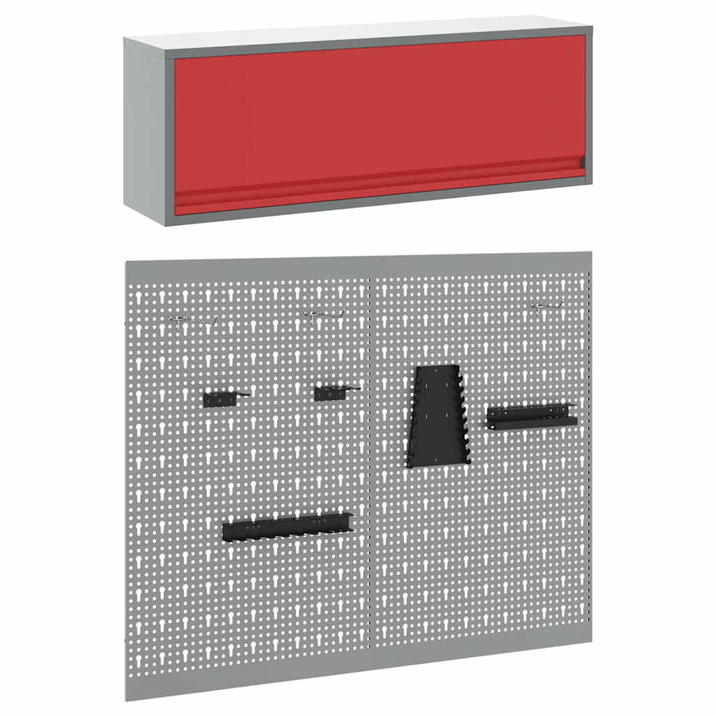 Werkzeugschrank-Set 3 pcs Schwarz Pulverbeschichteter Stahl
