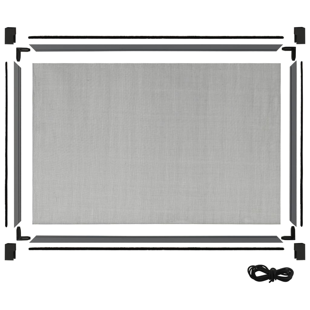 Ausziehbarer Insektenschutz für Fenster Anthrazit (75-143)x50cm