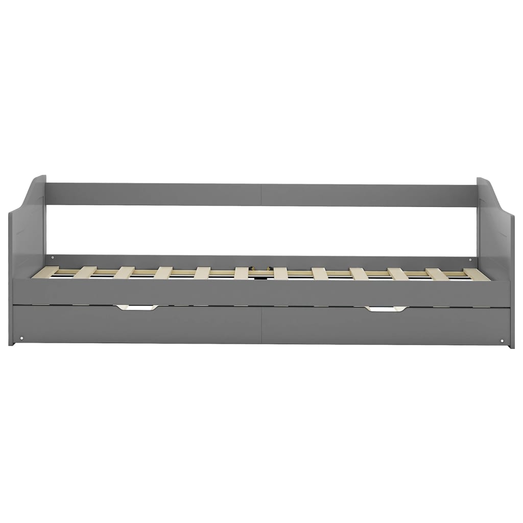 Ausziehsofa Bettgestell Weiß Kiefernholz 90×200 cm
