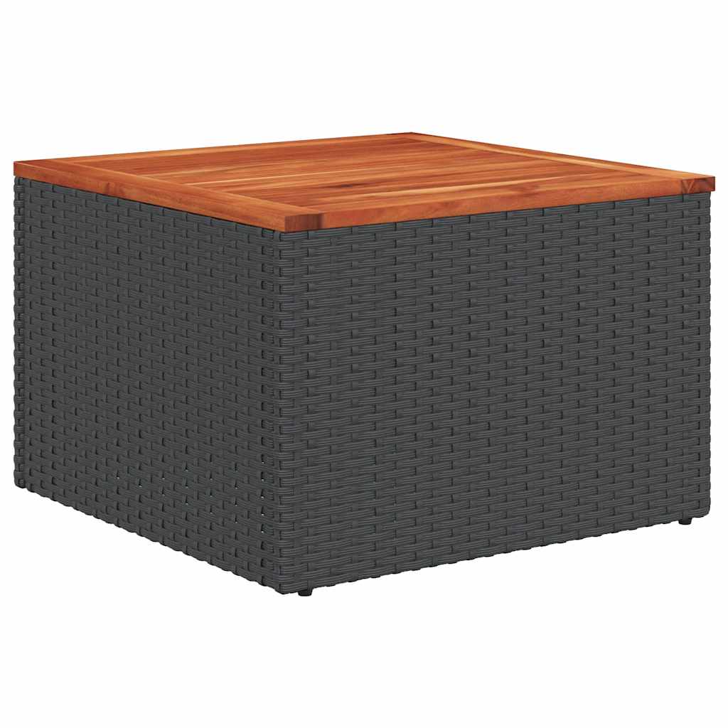10-teiliges Gartensofa-Set mit Kissen, schwarzes Polyrattan