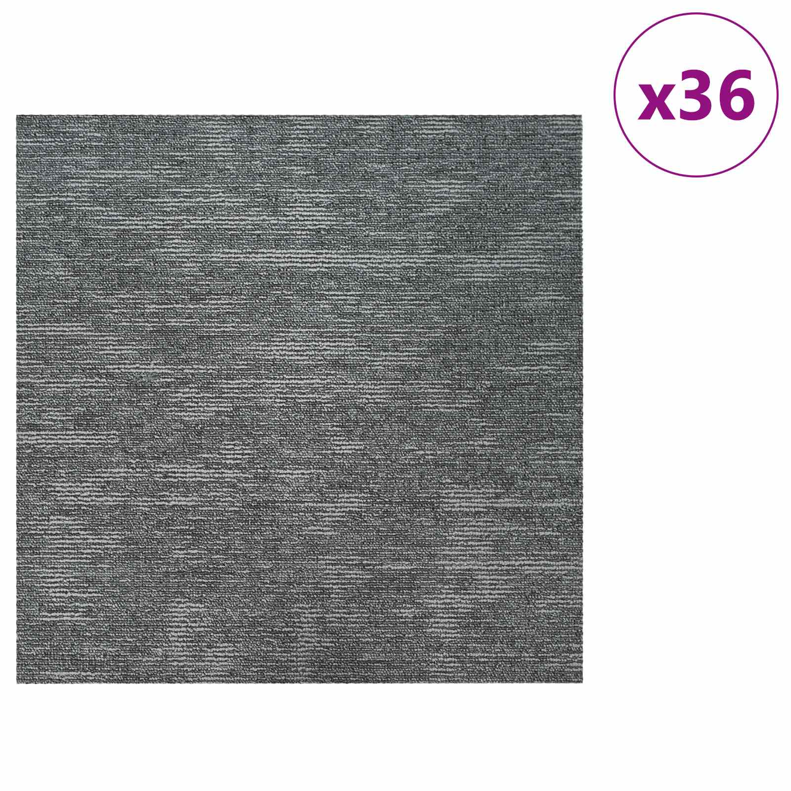 Teppichfliese Hellgrau mit Streifen 50 x 50 cm 4 pcs