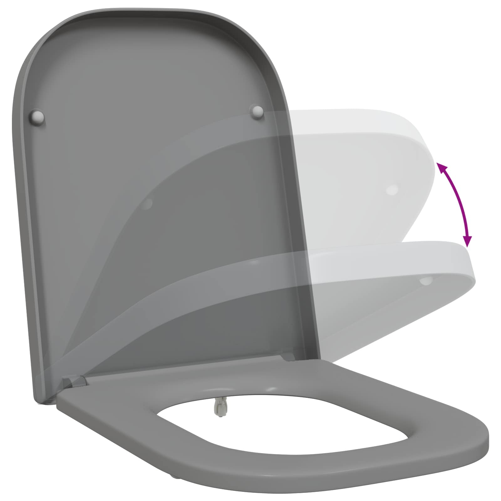 Toilettensitz Anthrazit 47,5 x 35 x 3,6 cm Duroplast