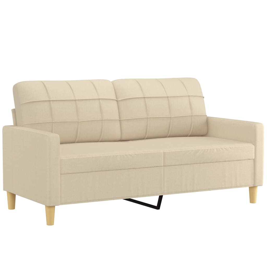 2-Sitzer-Sofa mit Zierkissen Braun 120 cm Stoff