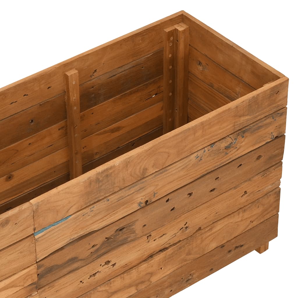 Hochbeet 100x40x72 cm Teak Altholz und Stahl