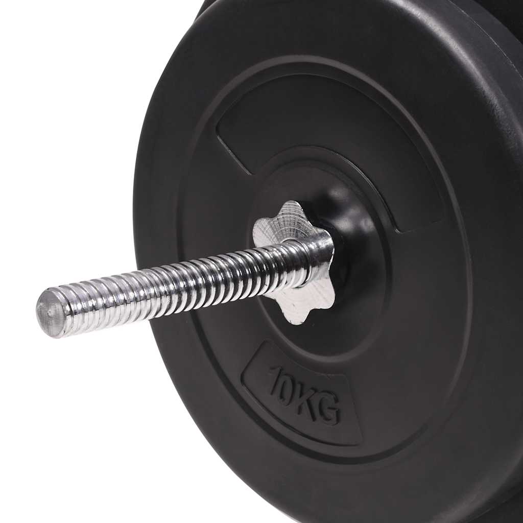 Hantelbank mit Ablage, Langhantel und Kurzhantel Set 60,5 kg