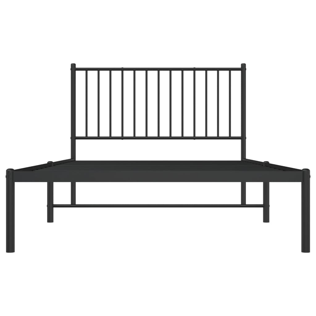 Bettgestell Metall Schwarz 75x190 cm