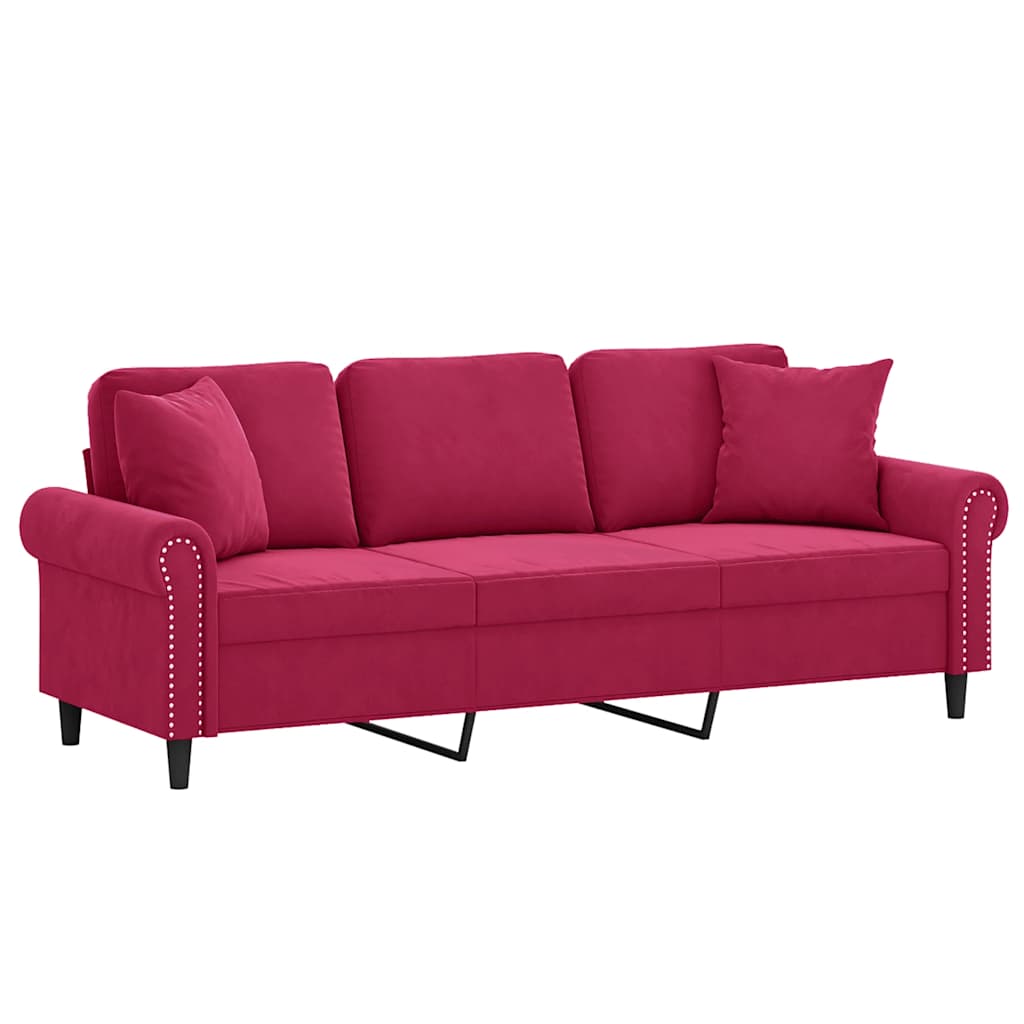 2-Sitzer-Sofa mit Zierkissen Dunkelgrün 120 cm Samt