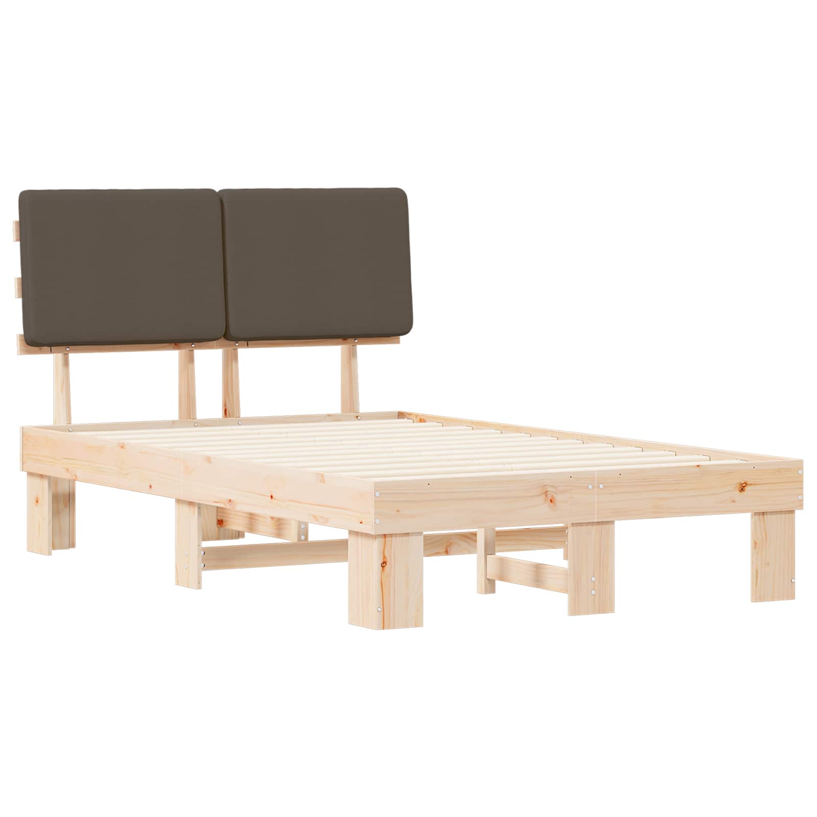 Bettgestell mit gepolstertem Kopfteil Hellgrau 200 x 200 cm