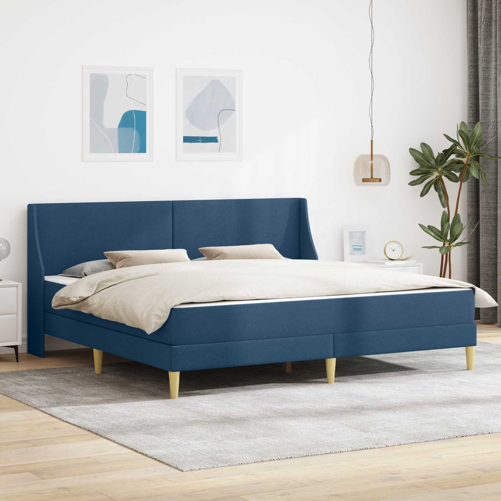Bettgestell mit Matratze Hellgrau 80x 200 cm Polyester