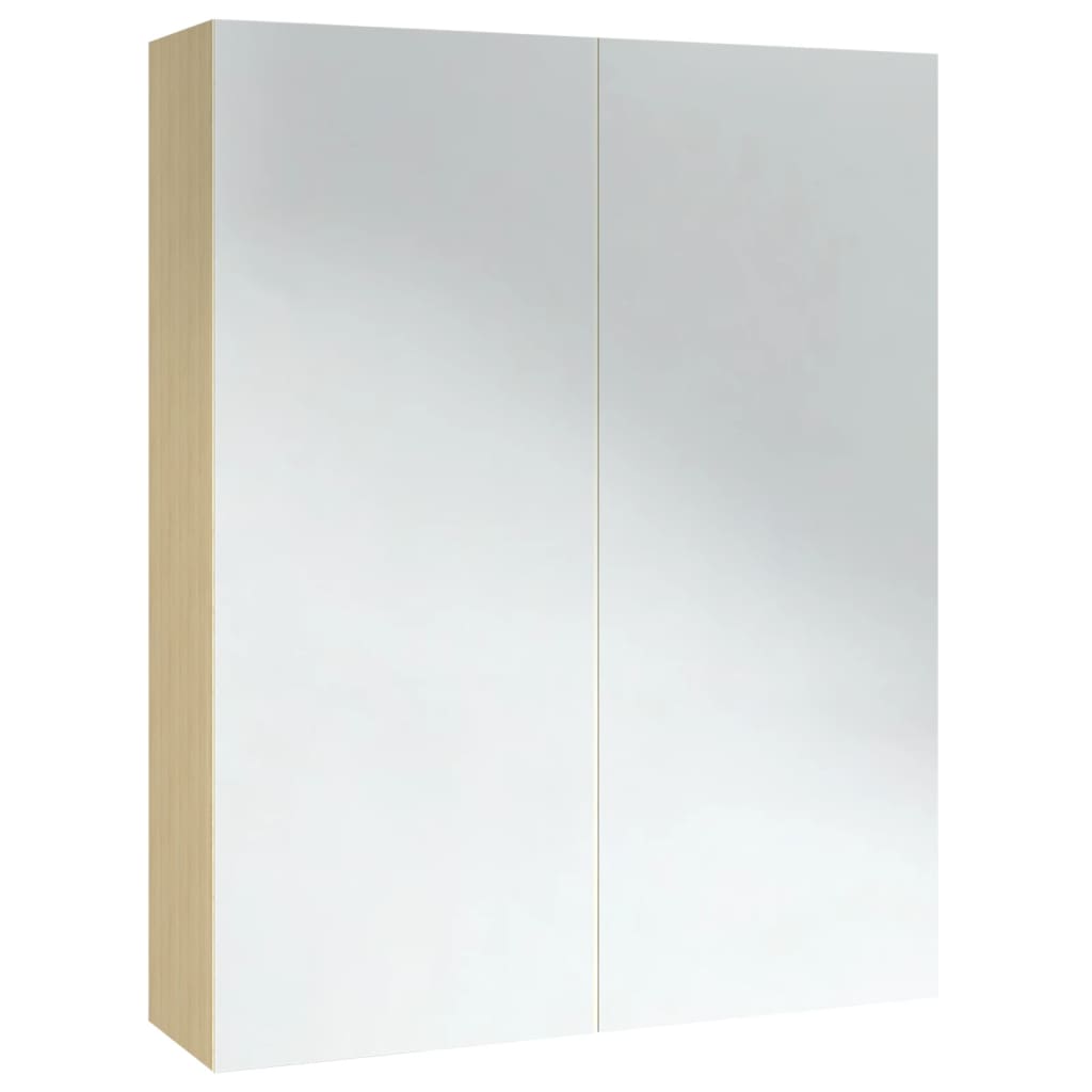 Bad-Spiegelschrank 60x15x75 cm MDF Glänzendes Schwarz