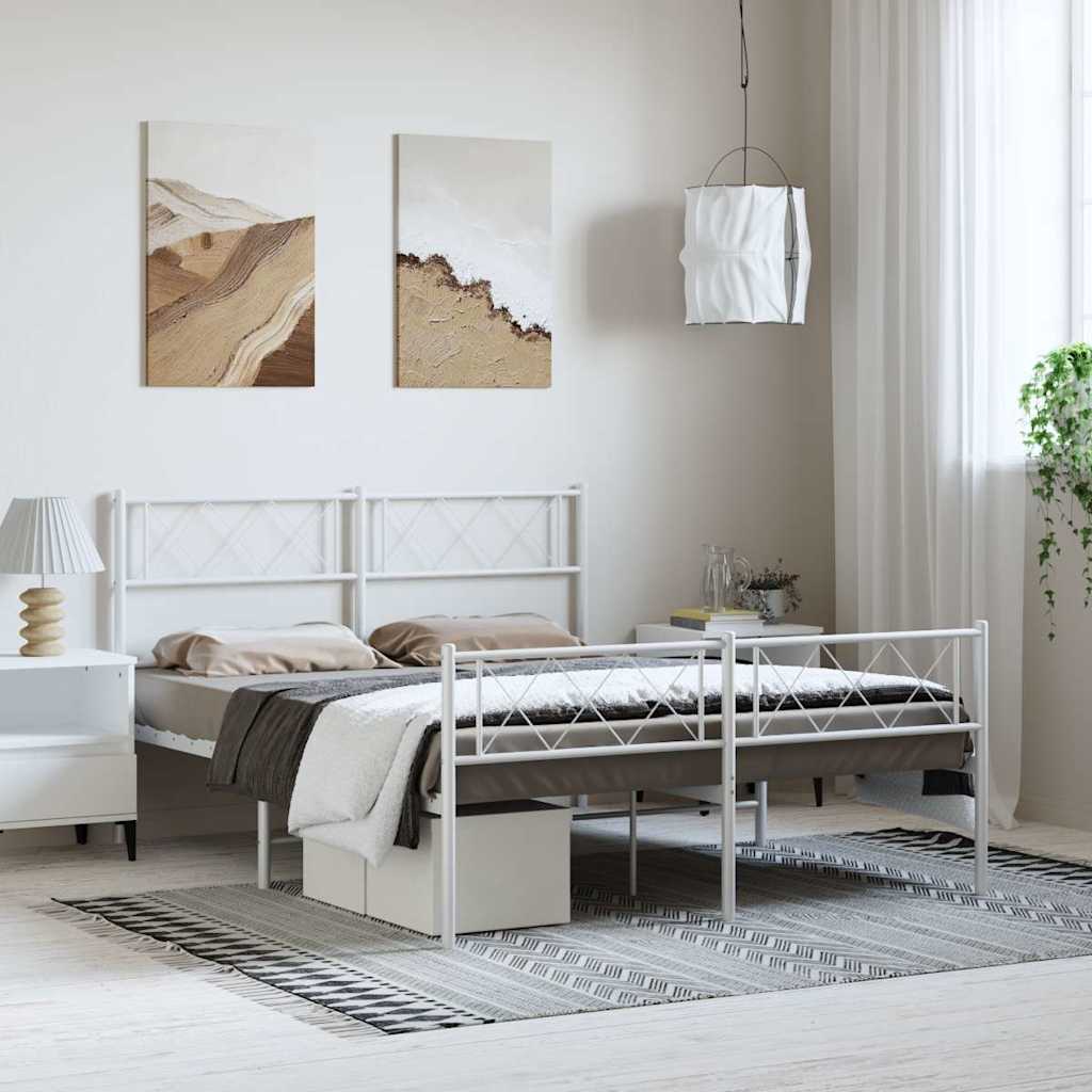Bettgestell mit Kopfteil Metall Schwarz 100x190 cm