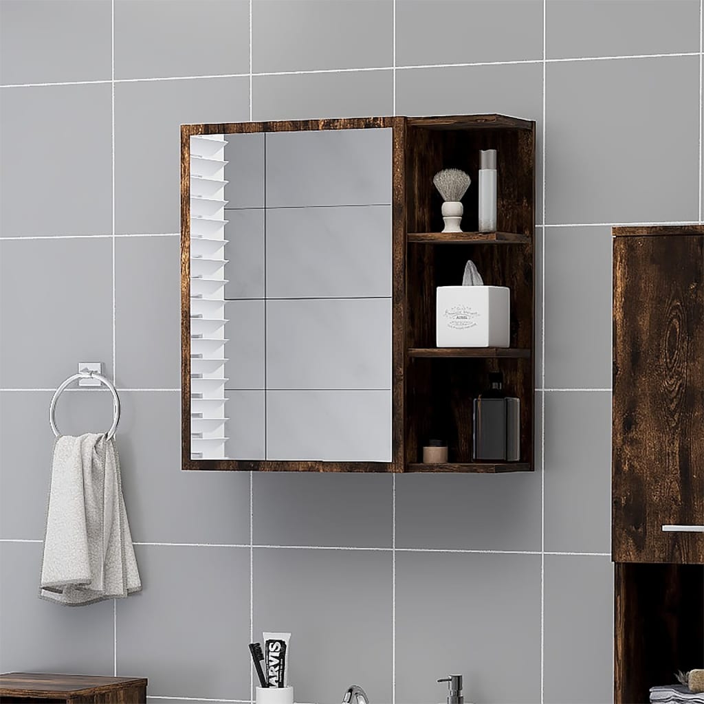 Bad-Spiegelschrank Weiß 62,5x20,5x64 cm Holzwerkstoff