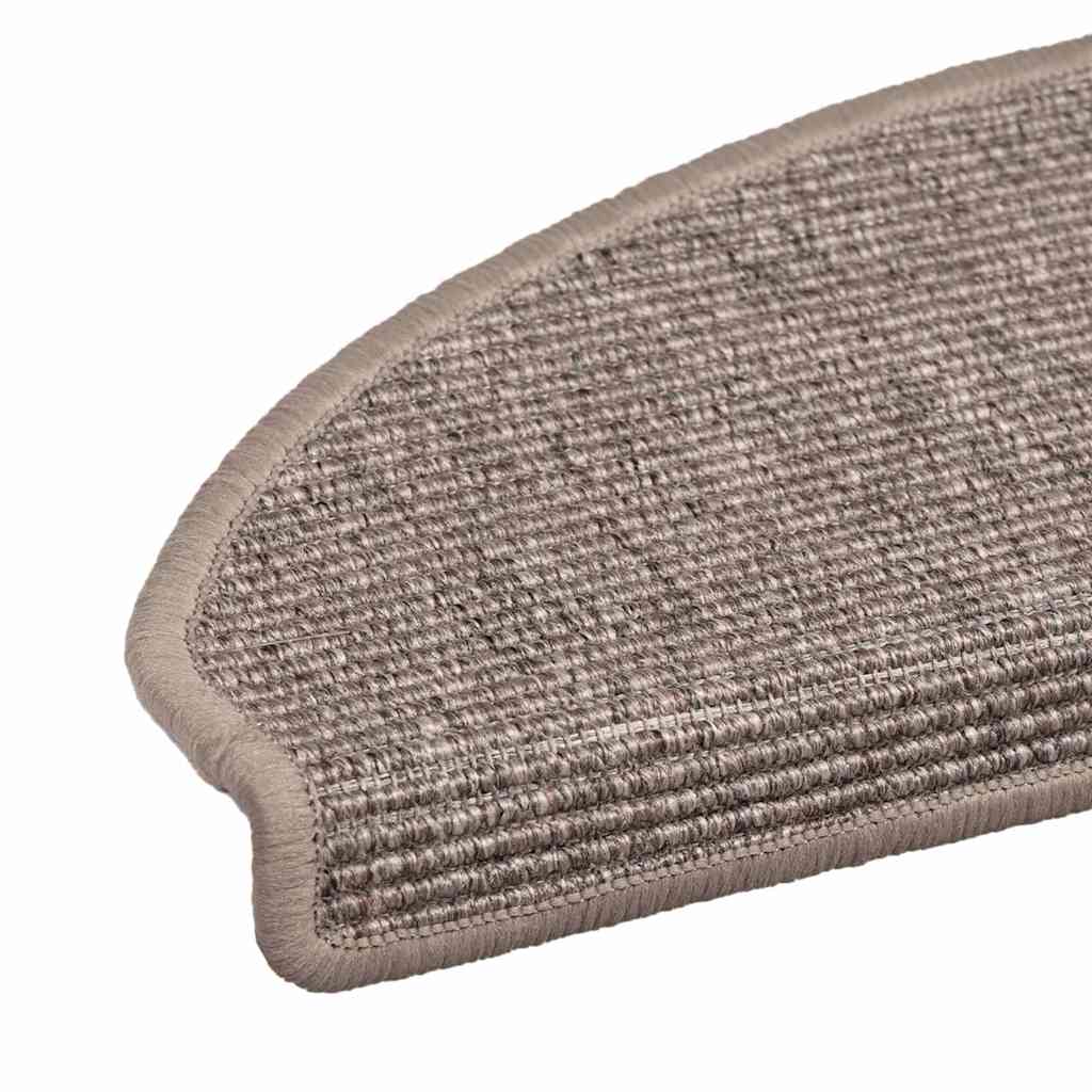 Stufenmatten 15 Stk. 56x17x3 cm Beige und Grau Halbrund