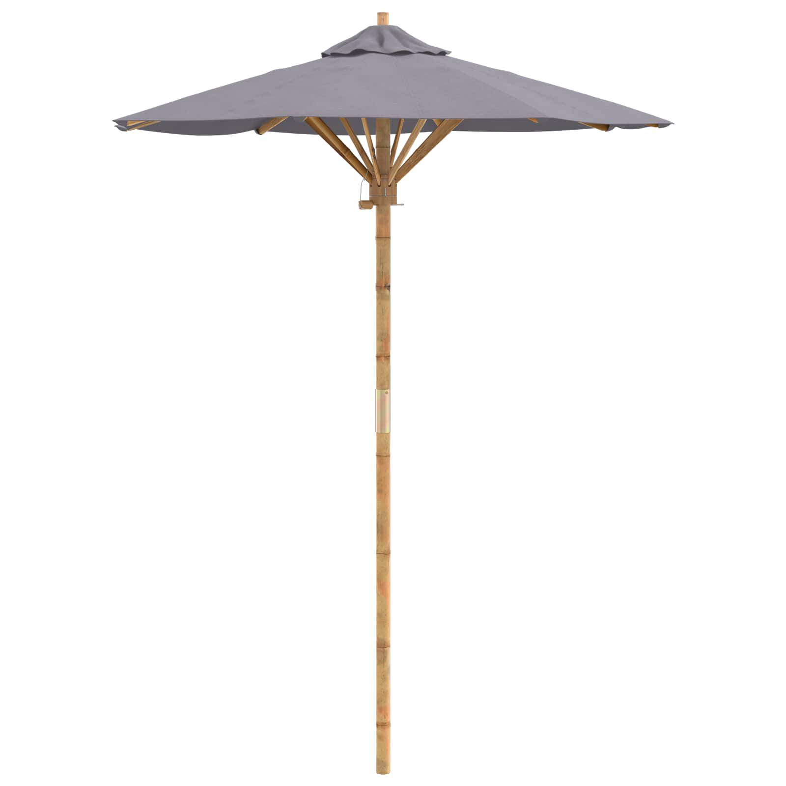 Garten-Sonnenschirm Cremeweiß Ø 150 x 210 cm Bambus