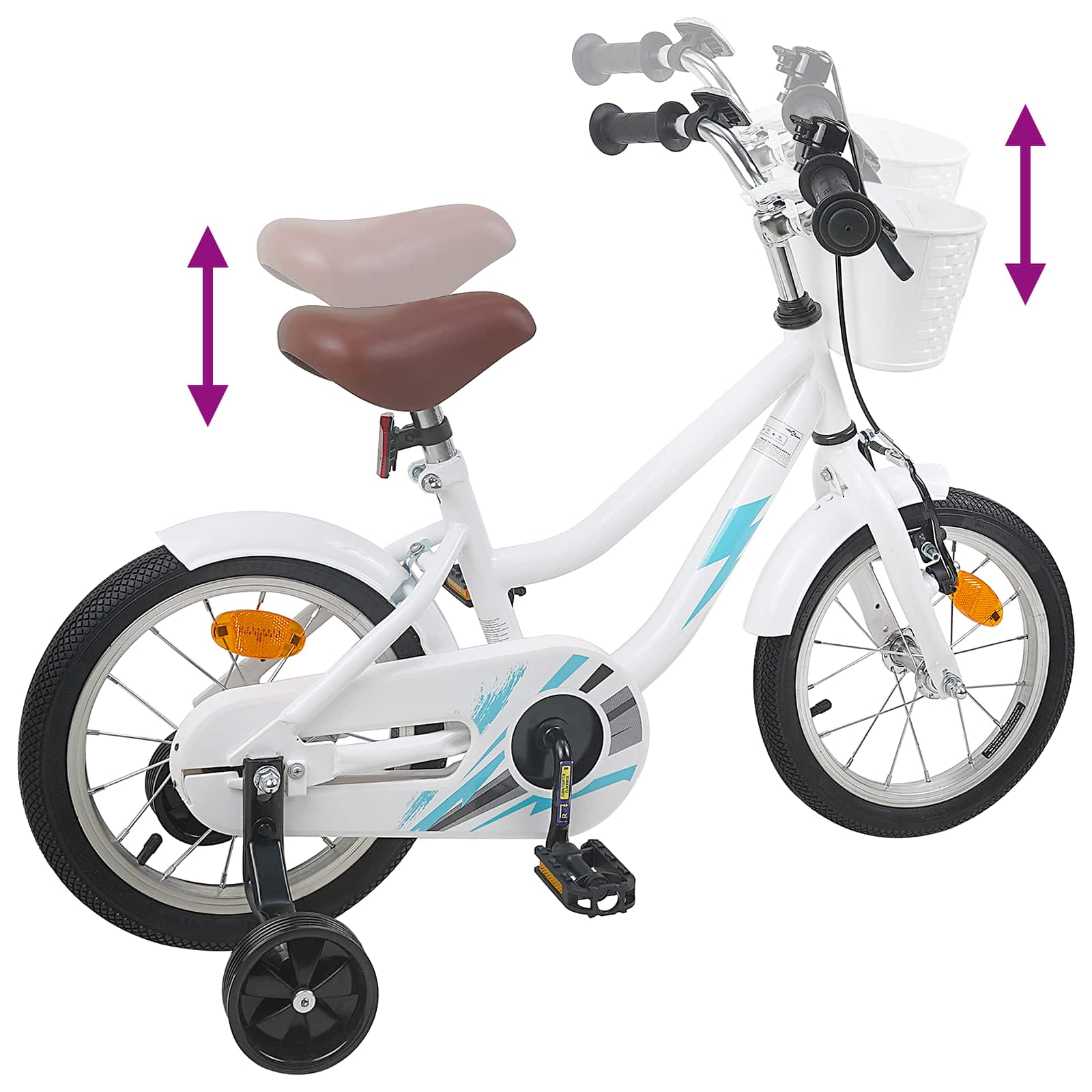 Kinderfahrrad 12 Zoll für 2-4 Jahre alt Hellrosa