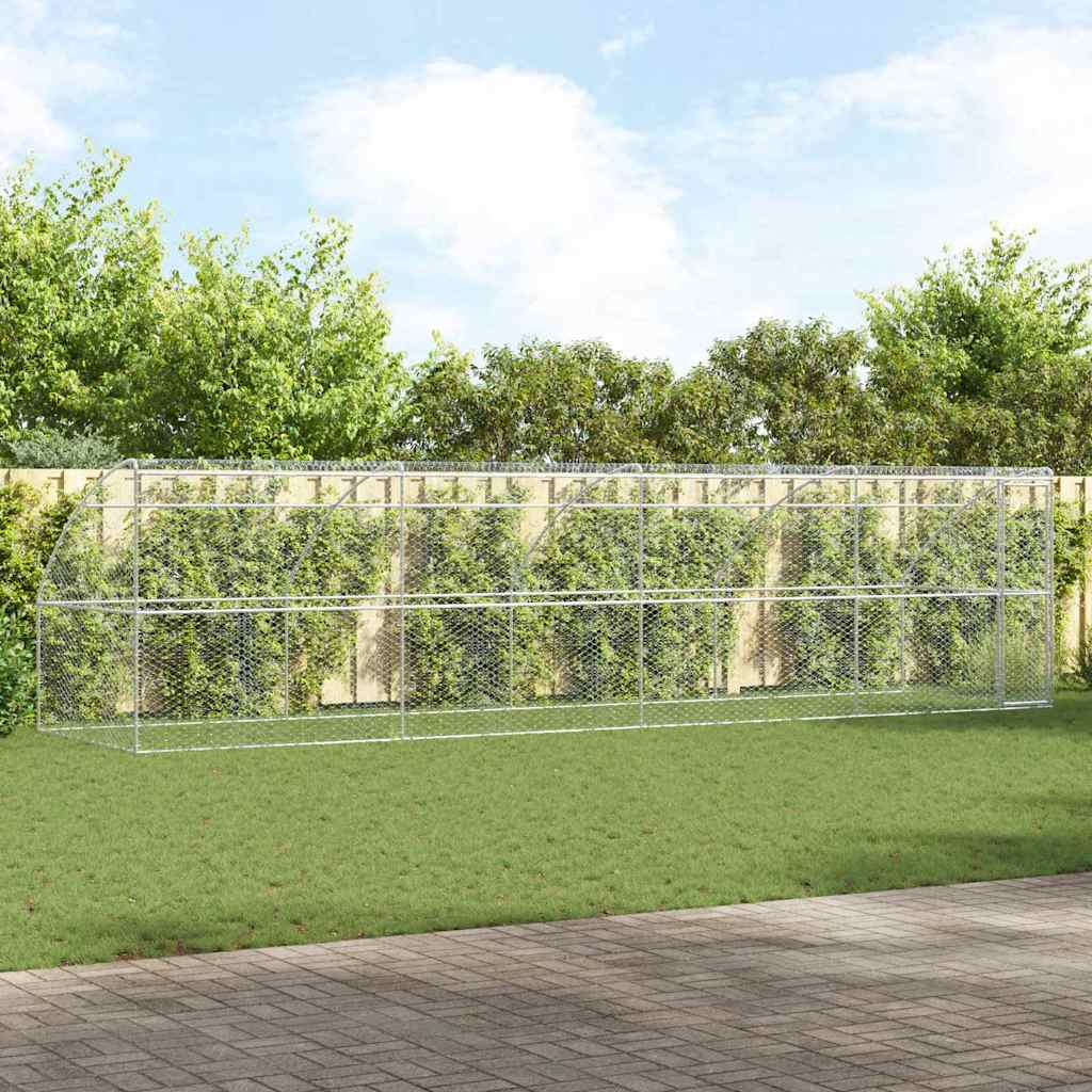 Hundekäfig 2 pcs Silber 4 x 2 x 2 m Verzinkter Stahl