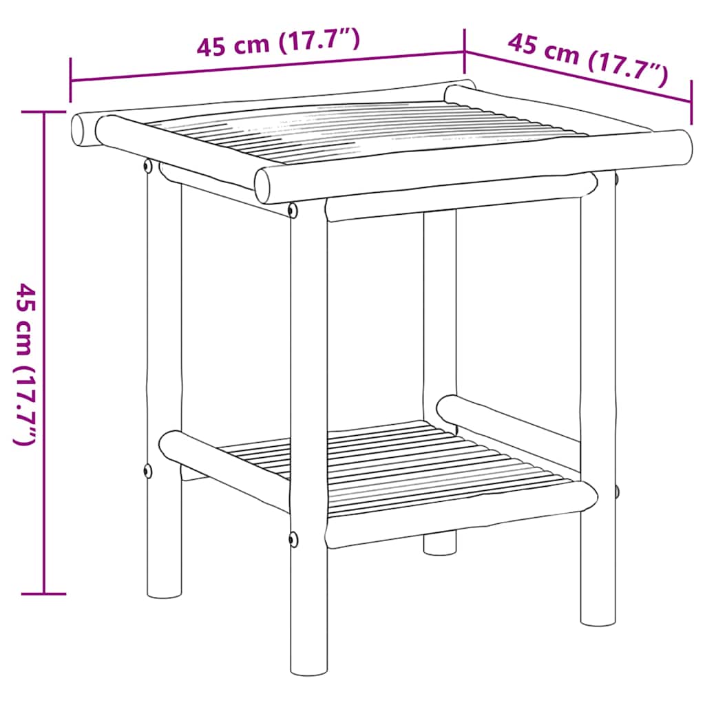 Couchtisch 45x45x45 cm Bambus