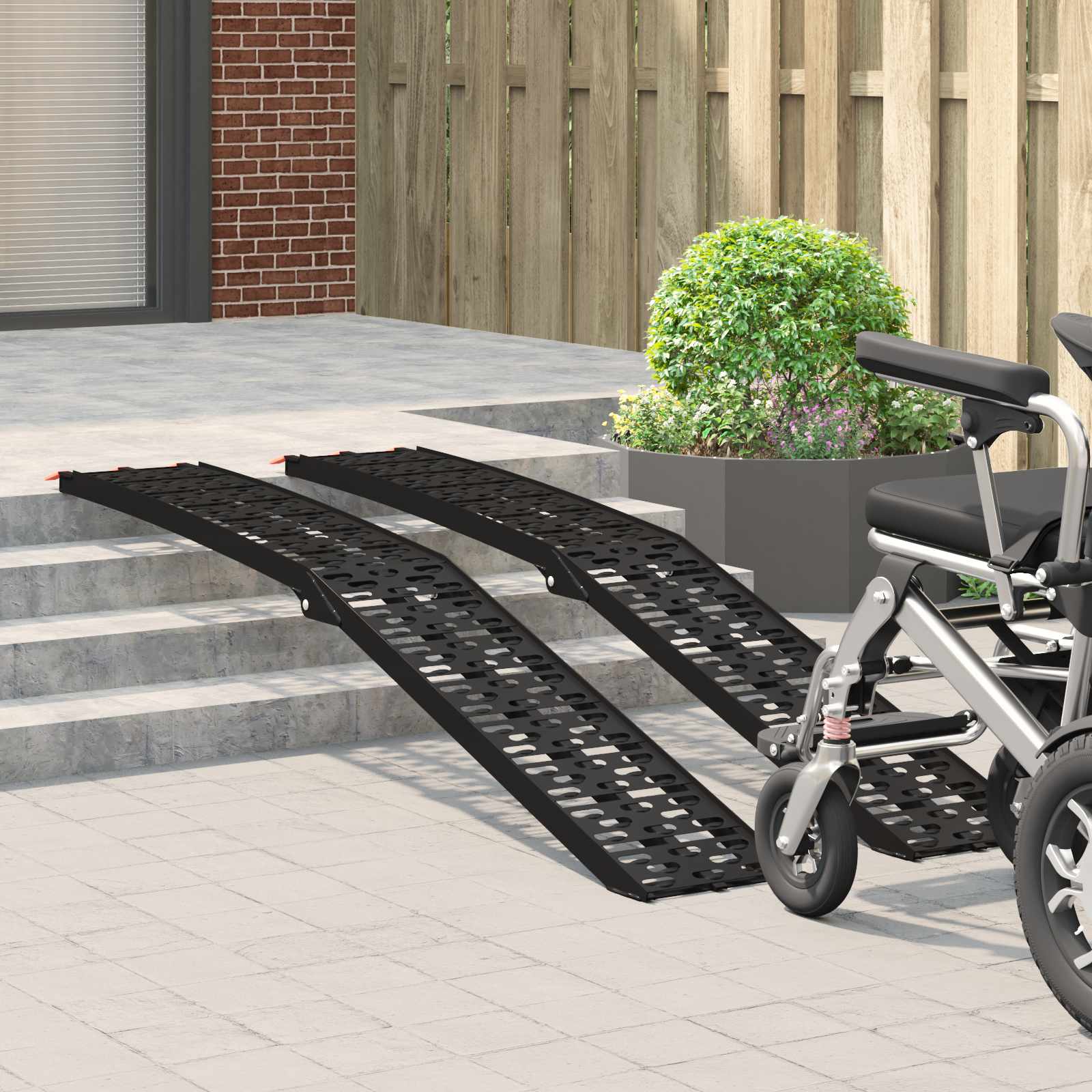 Zusammenklappbare Motorradrampe 340 kg pro Rampe 2 Stk. Silber