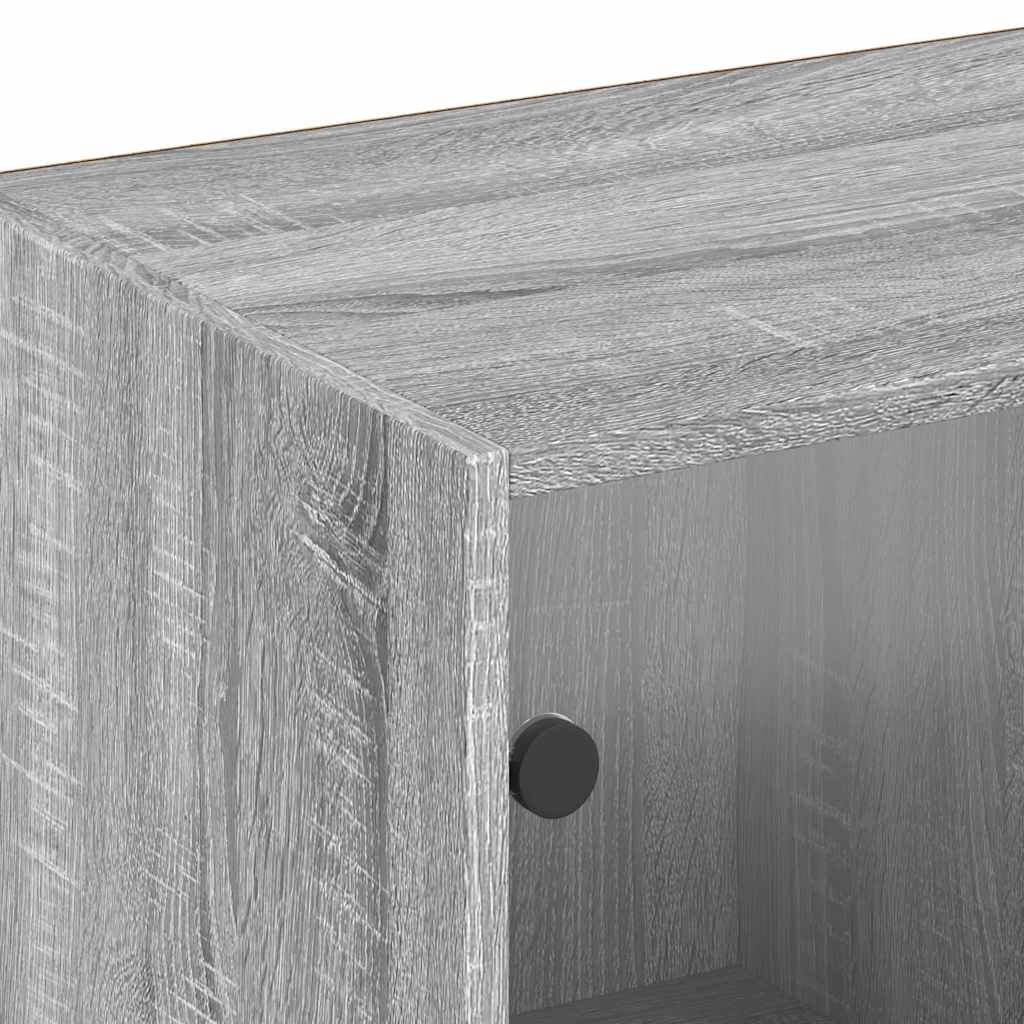 Bücherschrank mit Türen Weiß 204x37x75 cm Holzwerkstoff