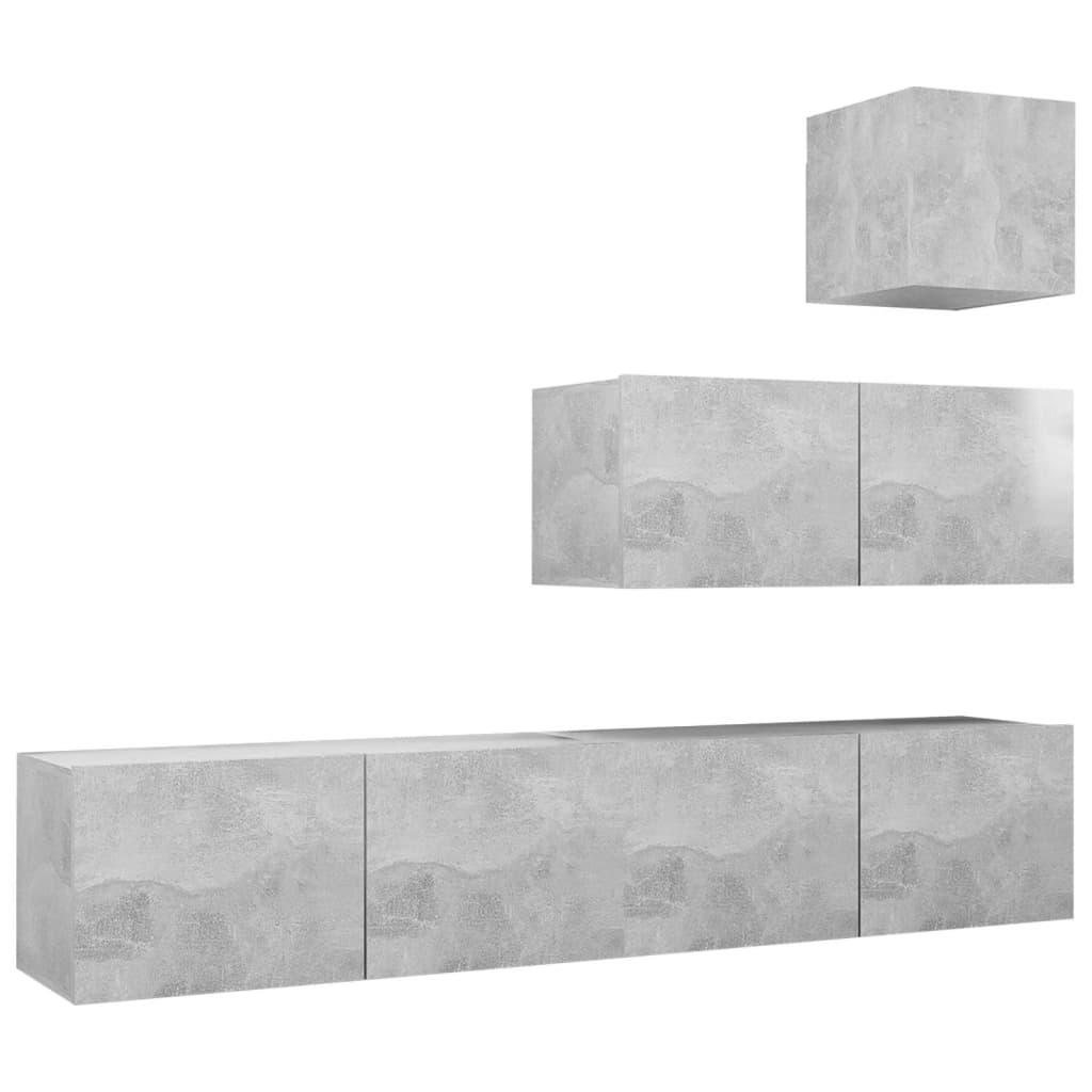 4-tlg. TV-Schrank-Set Weiß Holzwerkstoff