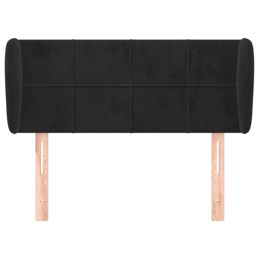 Kopfteil mit Ohren Dunkelblau 93x23x78/88 cm Samt