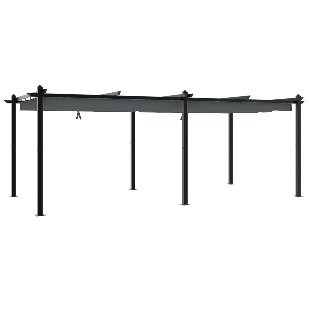 Gartenpavillon mit Ausziehbarem Dach Creme 3x6 m Aluminium