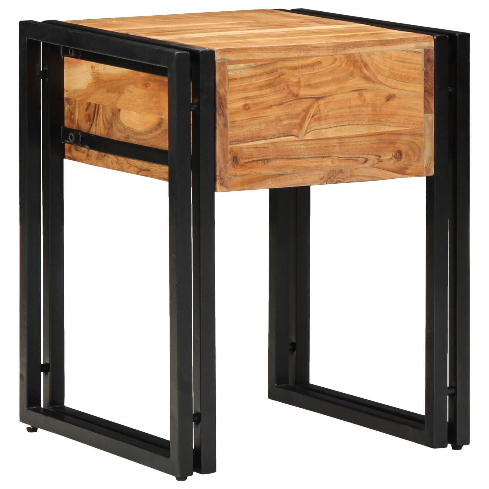 Beistelltisch mit Schubladen 40 x 40 x 50 cm Massivholz Mango