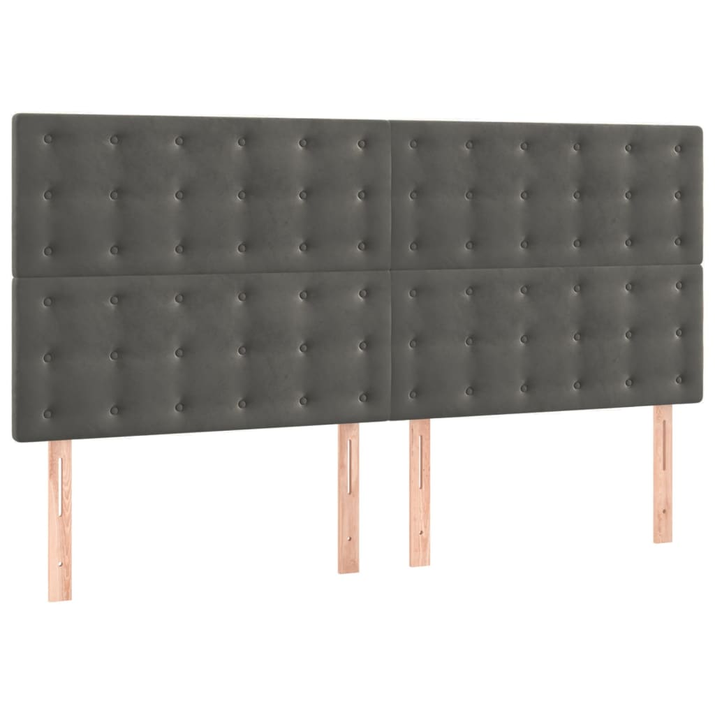 Kopfteil Hellgrau 80x5x118/128 cm Samt