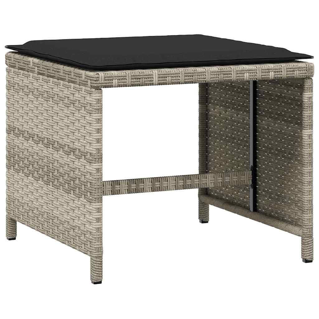 Gartenhocker mit Kissen 4 Stk. Schwarz 41x41x36 cm Poly Rattan