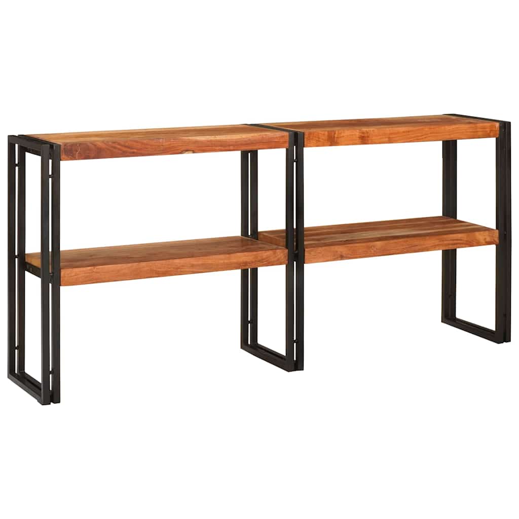 Konsolentisch mit Regal Braun 160 x 33 x 75 cm Massivholz Mango