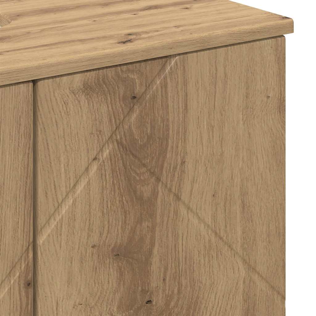 Badezimmermöbel-Set mit Tür 3 pcs Weiß Holzwerkstoff & Metall