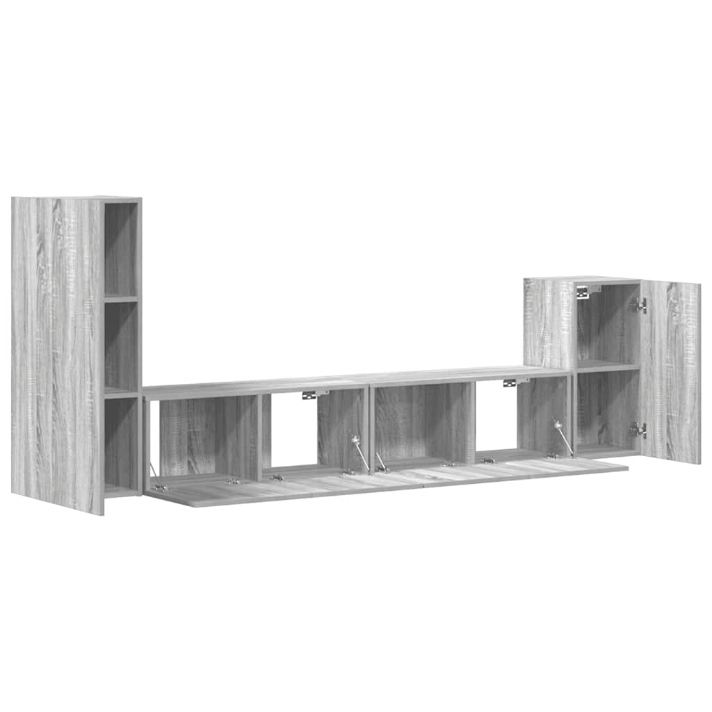 4-tlg. TV-Schrank-Set Weiß Holzwerkstoff