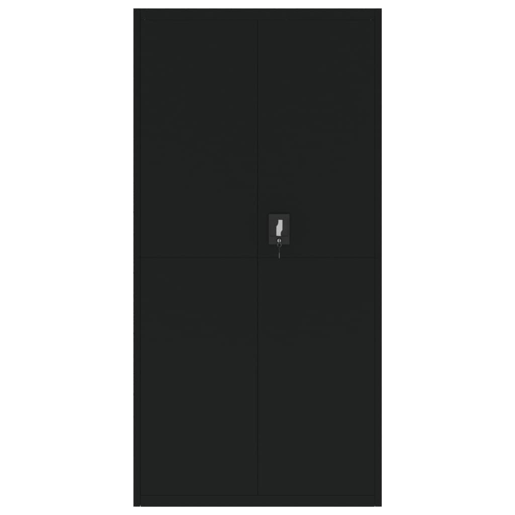 Aktenschrank mit 2 Türen Grau 90 cm Stahl