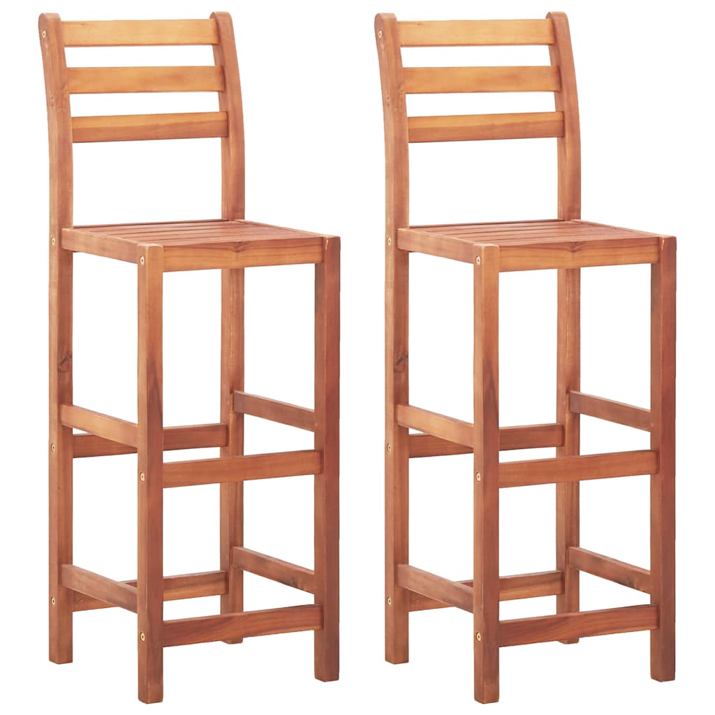 Barhocker 4 Stk. Grau Massivholz Akazie