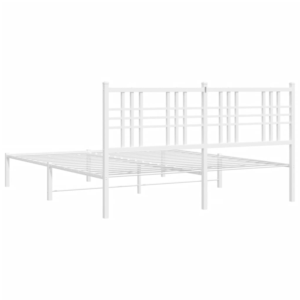 Bettgestell mit Kopf- und Fußteil Metall Schwarz 90x200 cm