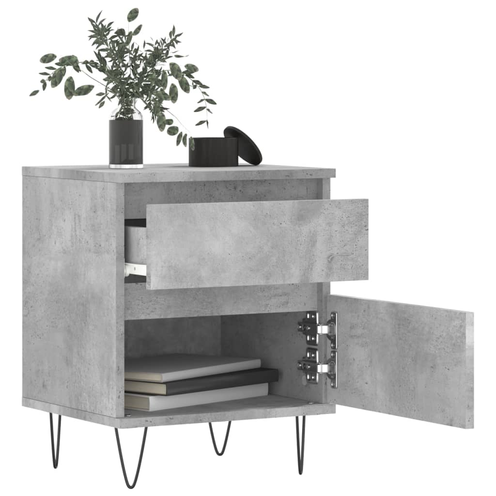 Bettschrank Schwarz Eichen-Optik 40 x 35 x 50 cm Holzwerkstoff