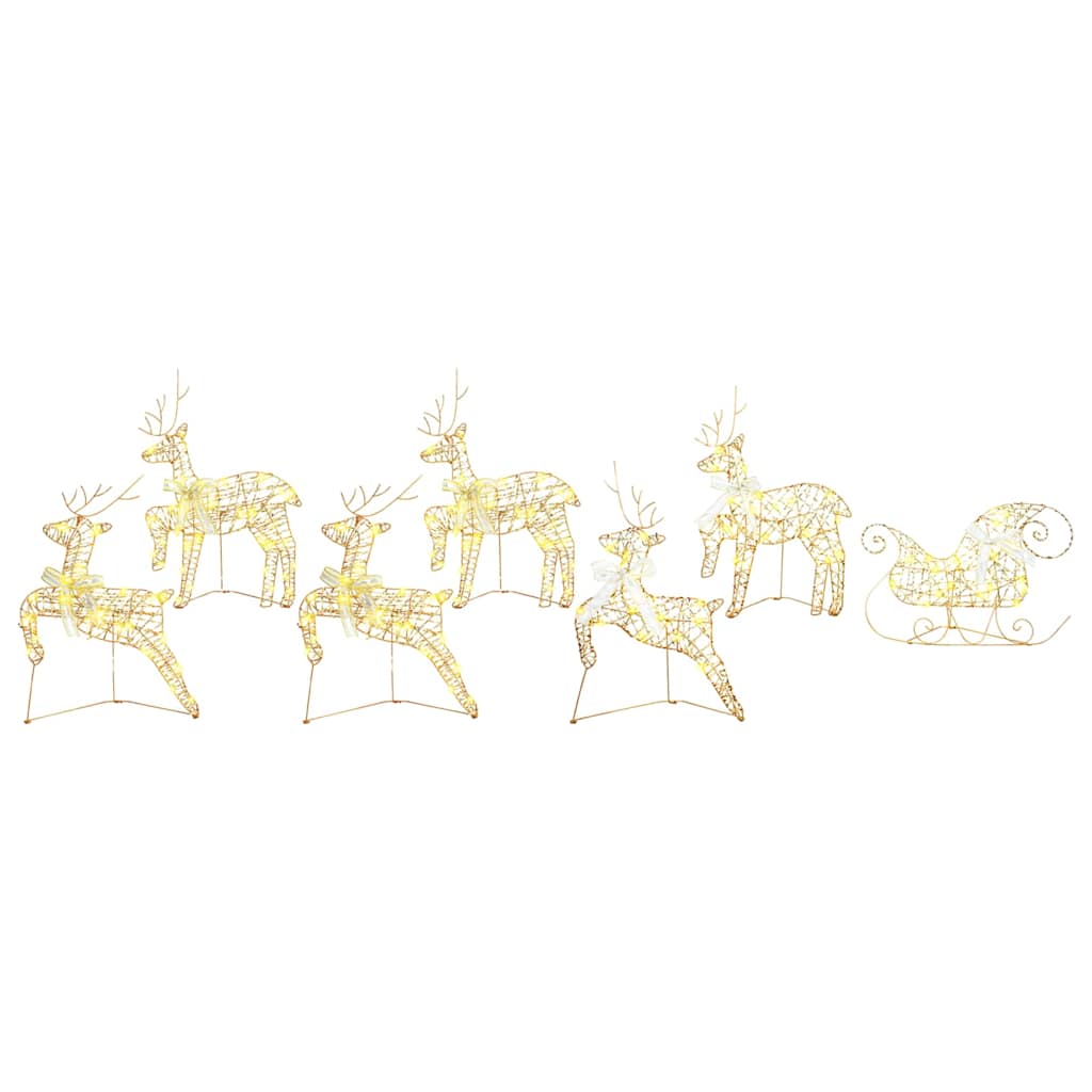 LED Rentiere 5 pcs Gold Stoff