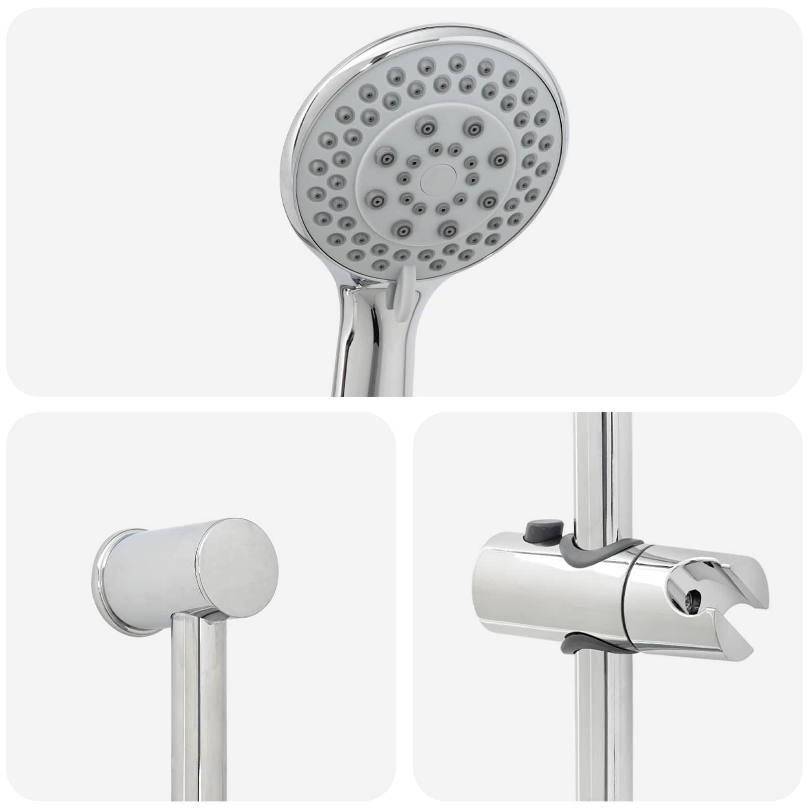 Duschsystem-Set Chrom 70 cm Edelstahl