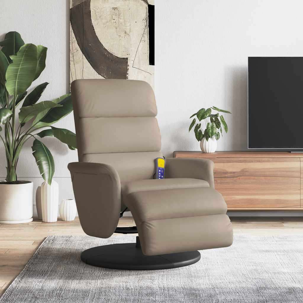 Massagesessel mit Fußteil Schwarz Kunstleder