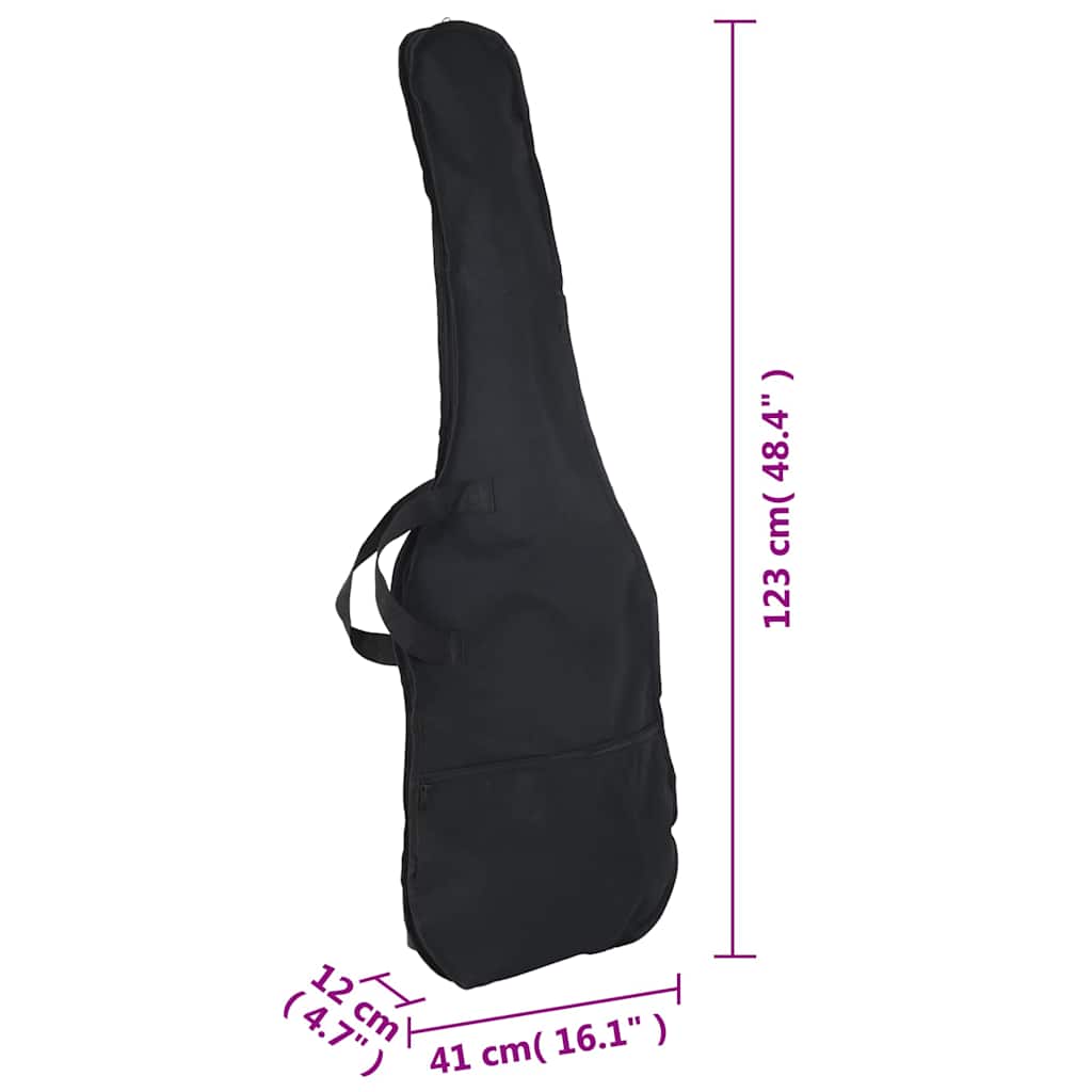 E-Bass für Anfänger mit Tasche Schwarz 4/4 46