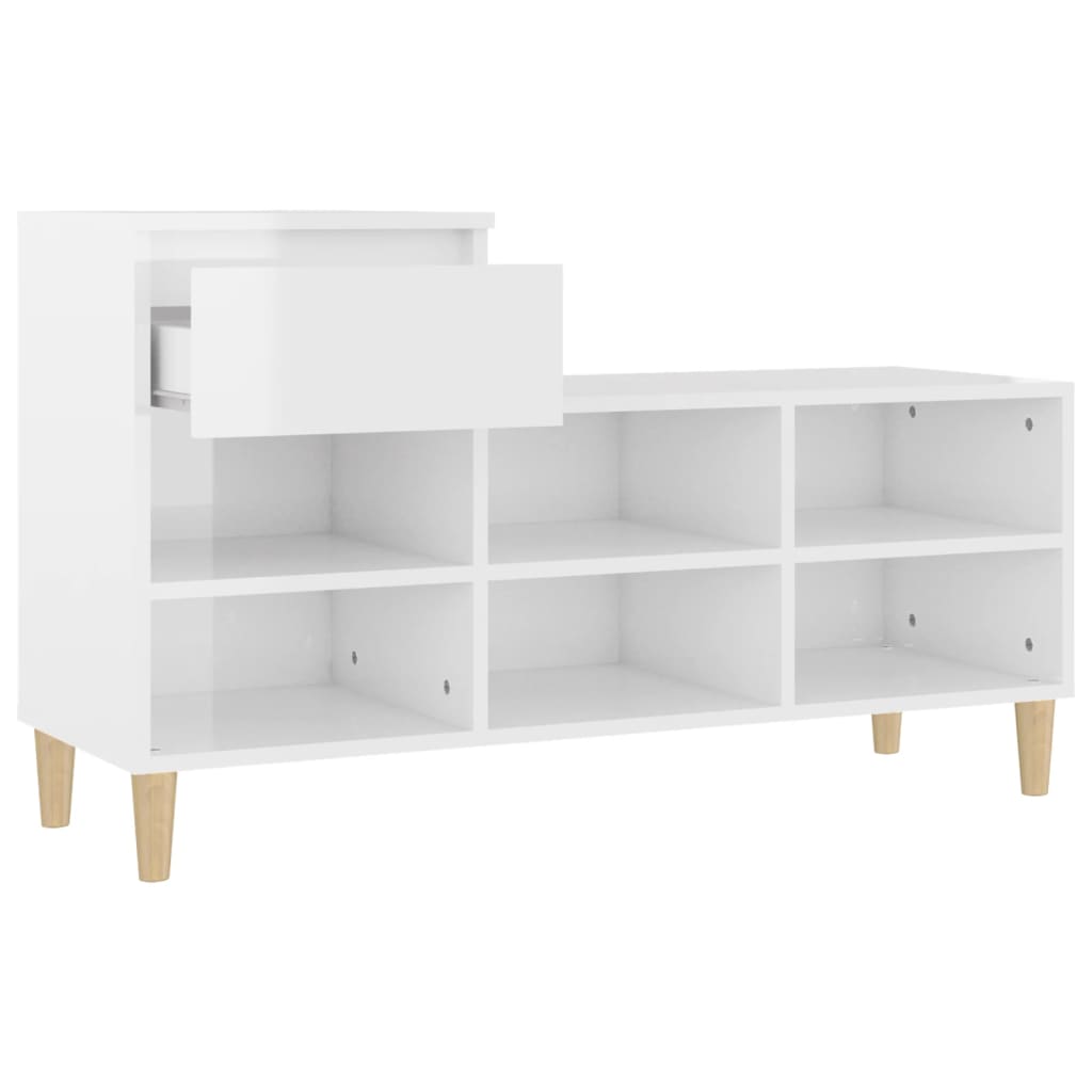 Schuhregal Weiß 102x36x60 cm Holzwerkstoff