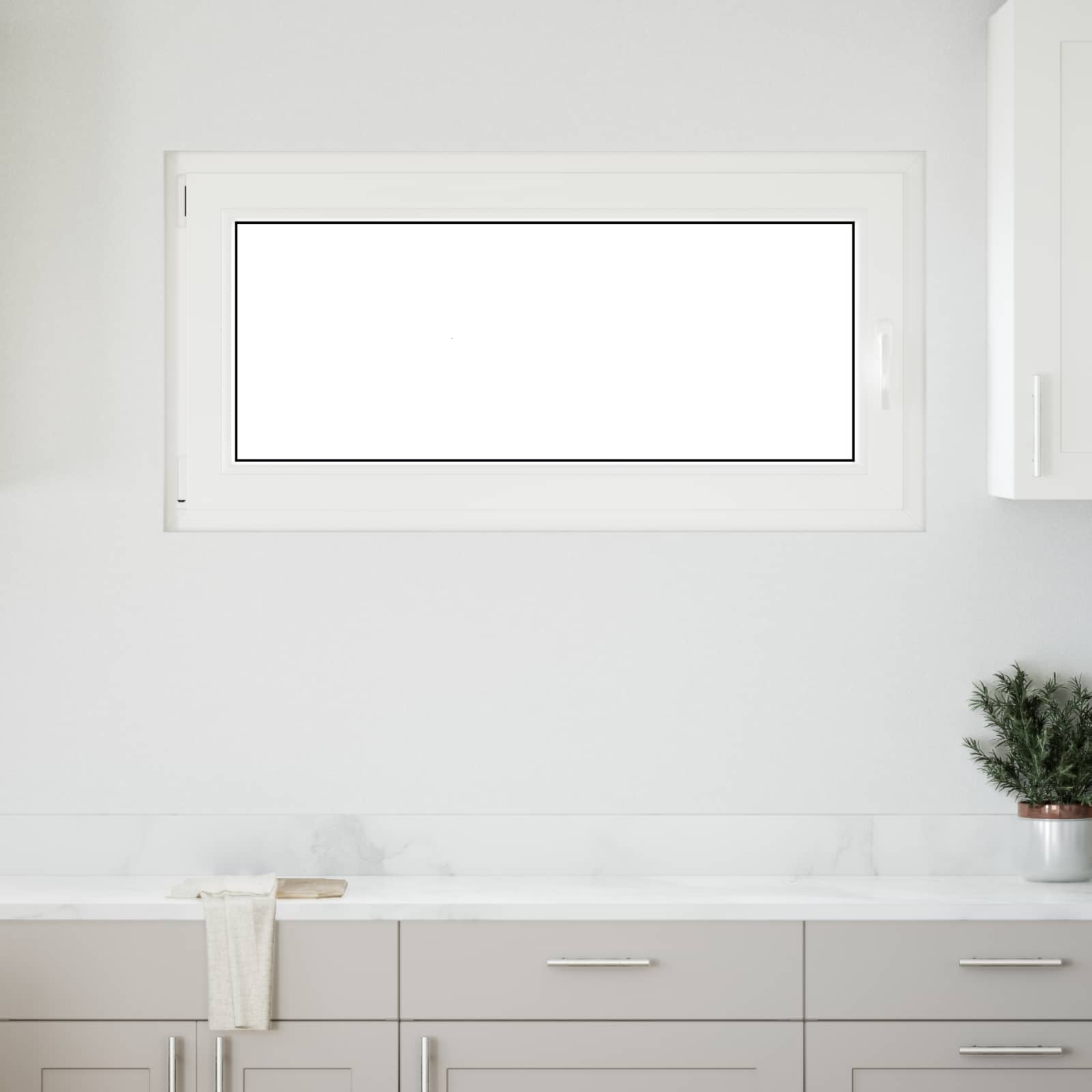 Kellerfenster RISOR 50 x 50 cm PVC und Glas Weiß