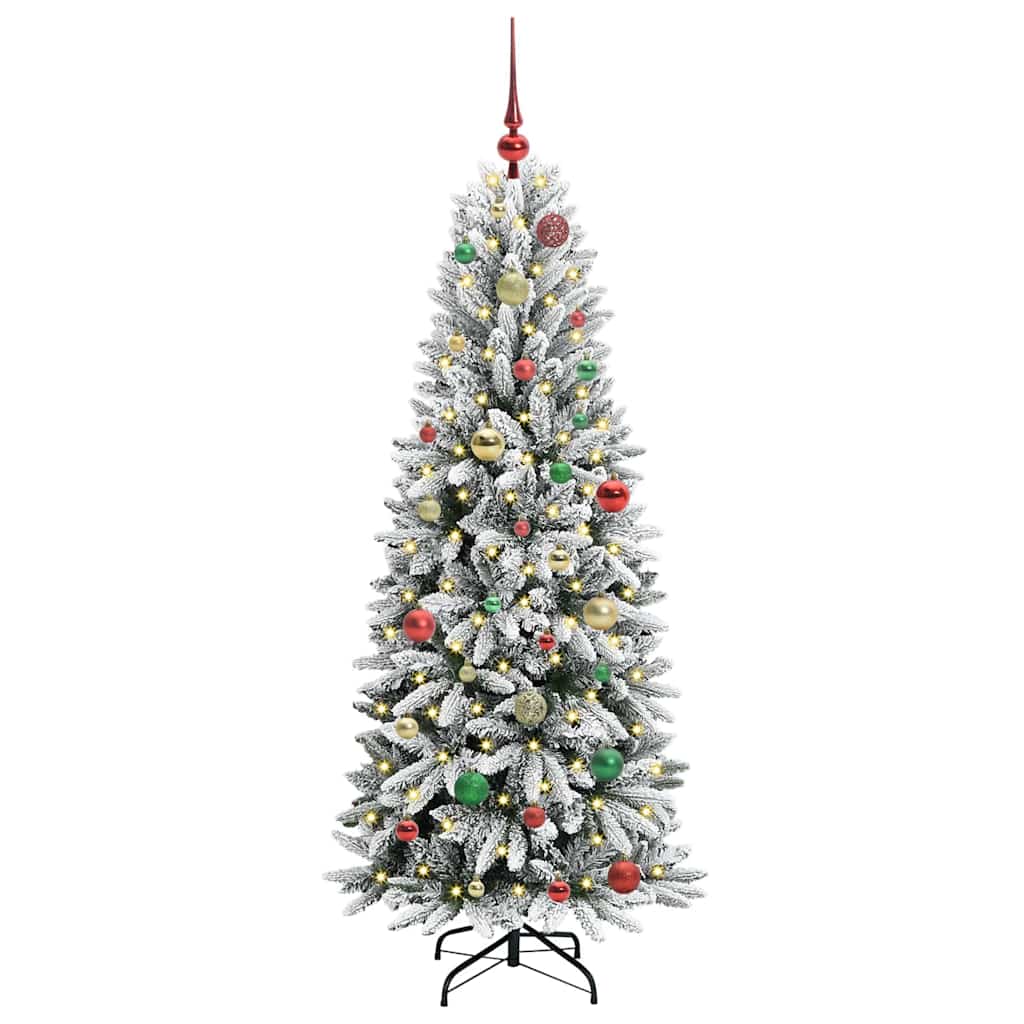 Künstlicher Weihnachtsbaum mit 150 LEDs mit Ständer Weiß 120 cm