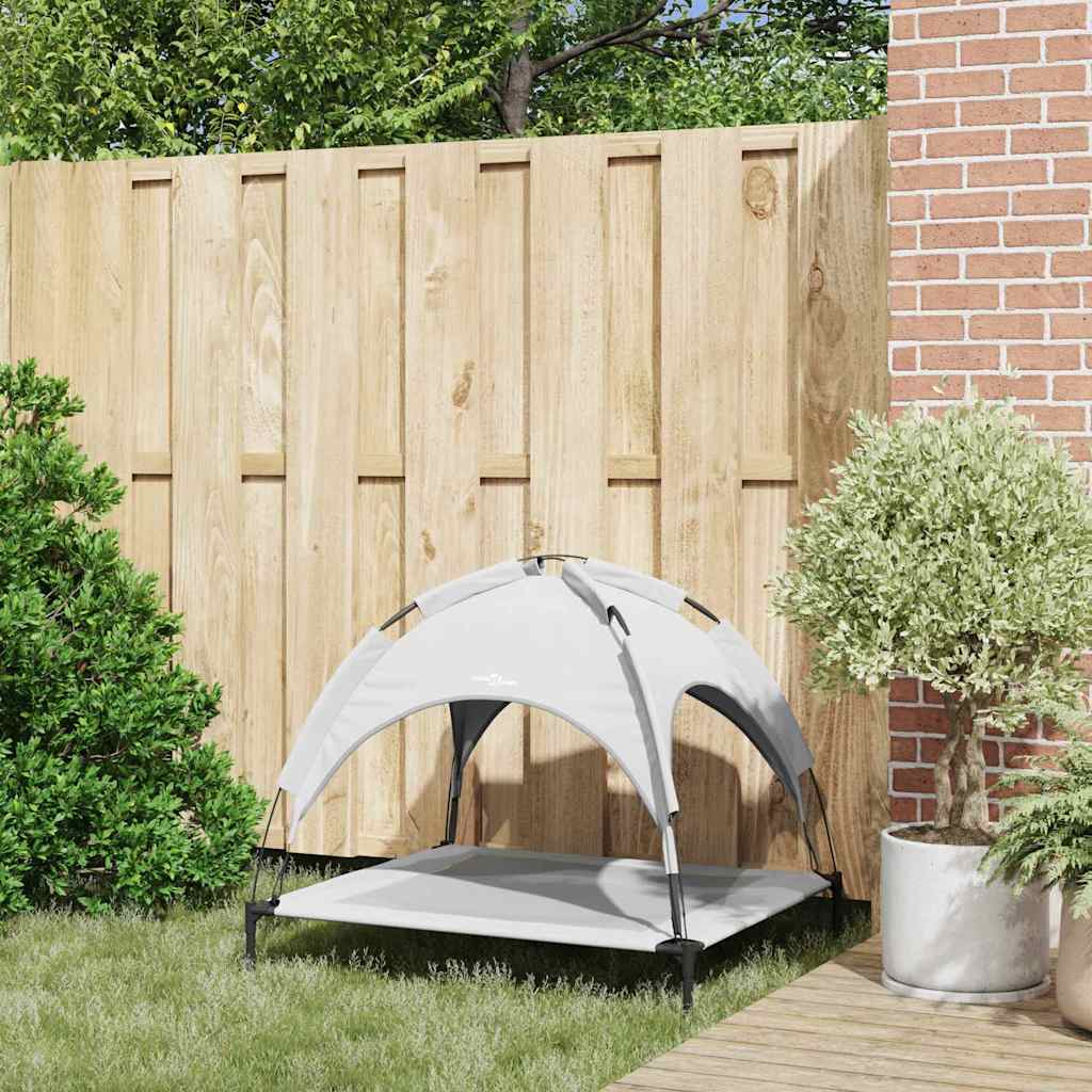 Hundeliege mit Dach Anthrazit Oxford-Gewebe und Stahl