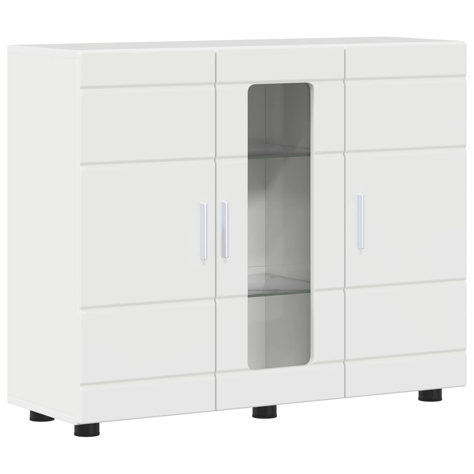 Highboard mit Regal FLORIN Weiß 60 x 35 x 182 cm Holzwerkstoff