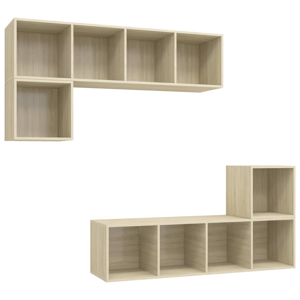 4-tlg. TV-Schrank-Set Weiß Holzwerkstoff