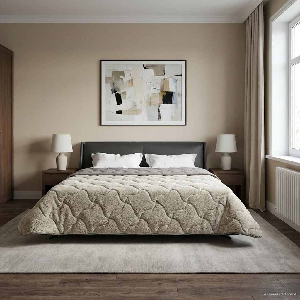Winterbettdecke Gepolstert Anthrazit 135 x 200 cm