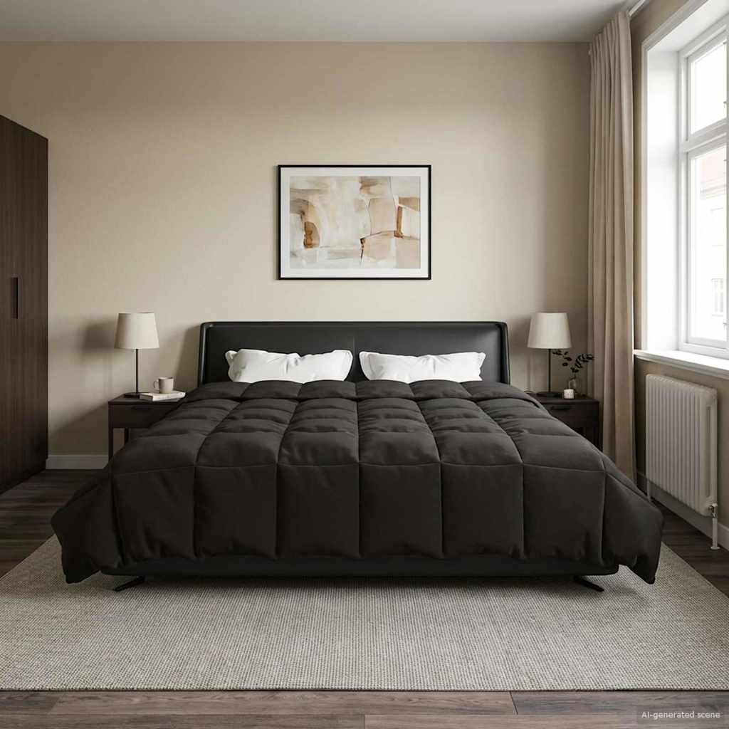 Sommerdecke Gesteppt Anthrazit 135 x 200 cm Mikrofaser